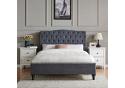 4ft6 Double Roz dark grey fabric upholstered bed frame bedstead 3
